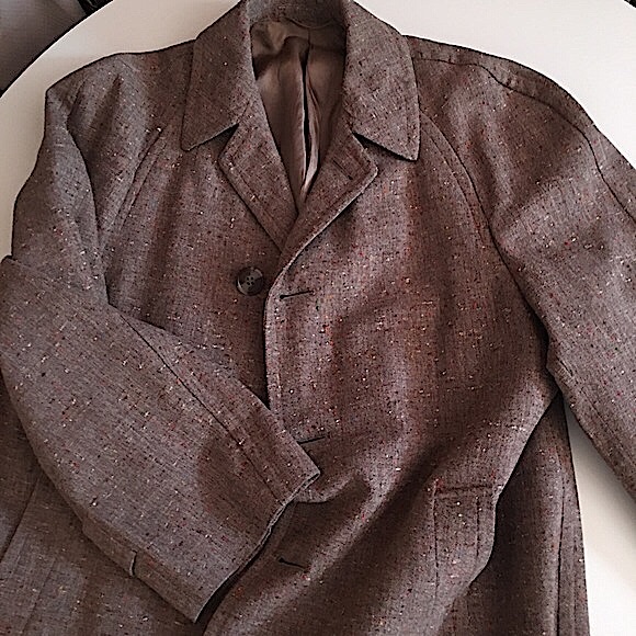 VTG Burberry Men’s Wool Trench Coat Long Tweed